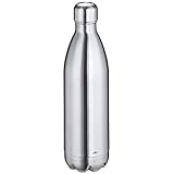 cilio ELEGANTE Trinkflasche Edelstahl poliert, 1L, auslaufsicher, Thermosflasche...