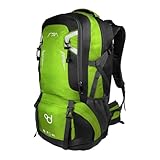OcioDual Rucksack Camping 60L Grün Rucksack Wasserdicht Leichter Faltbarer...