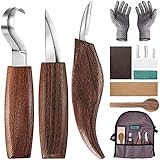 Holz-Schnitzwerkzeug Set, 10 Teiliges Holz Schnitzmesser mit Schleifsteine,...