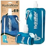 HydraMate Faltbare Trinkflasche 750ml Wiederverwendbare Faltbare Wasserflasche....